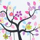 a colorful and whimsical tree design