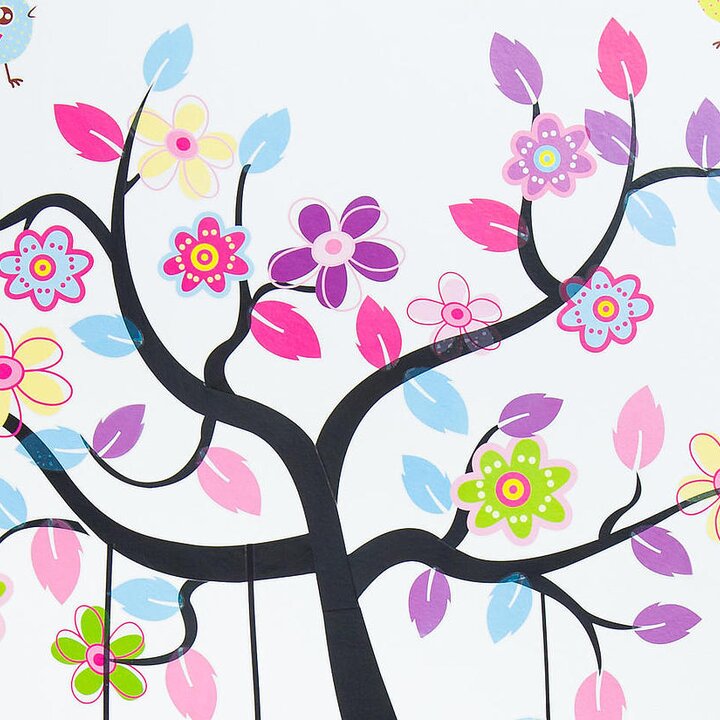 a colorful and whimsical tree design